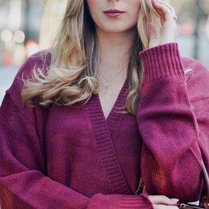 Cross Neck Knit Dress